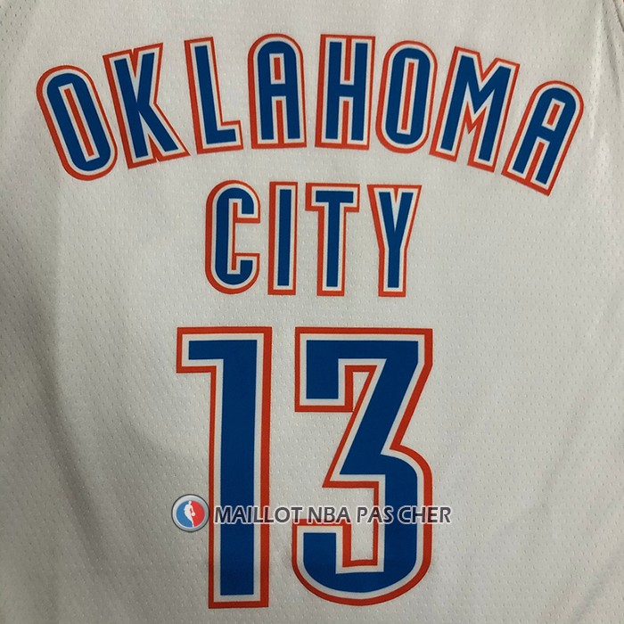 Maillot Oklahoma City Thunder Paul George NO 13 Association Blanc